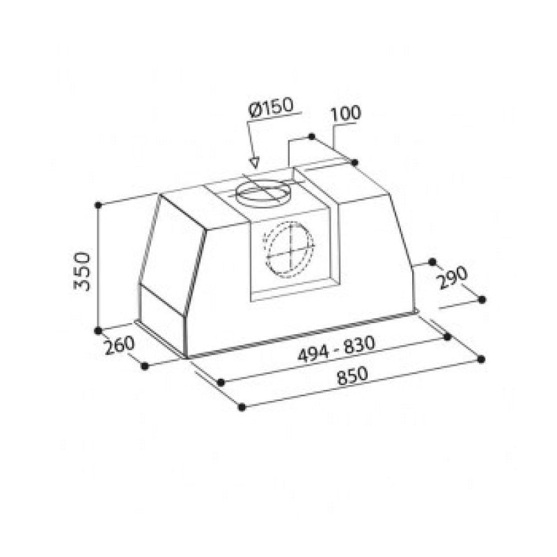 Máy hút mùi âm tủ Dudoff Wing