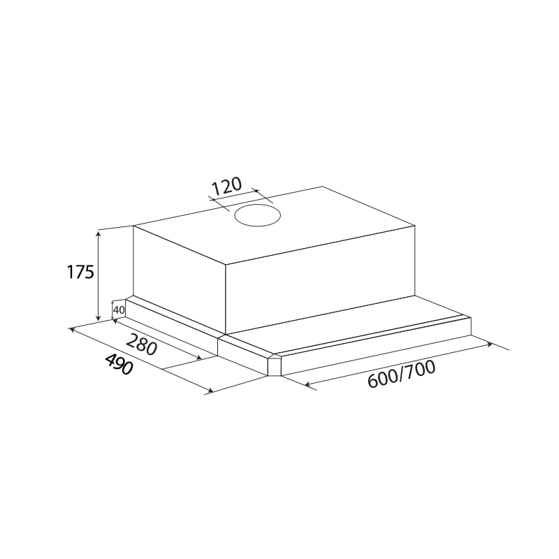 Máy hút mùi âm tủ Kaff KF-TL600