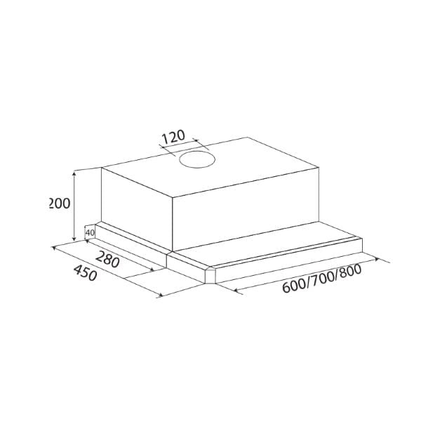 Máy hút mùi âm tủ Kaff KF-TL70H