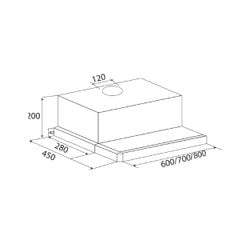 Máy hút mùi âm tủ Kaff KF-TL70H