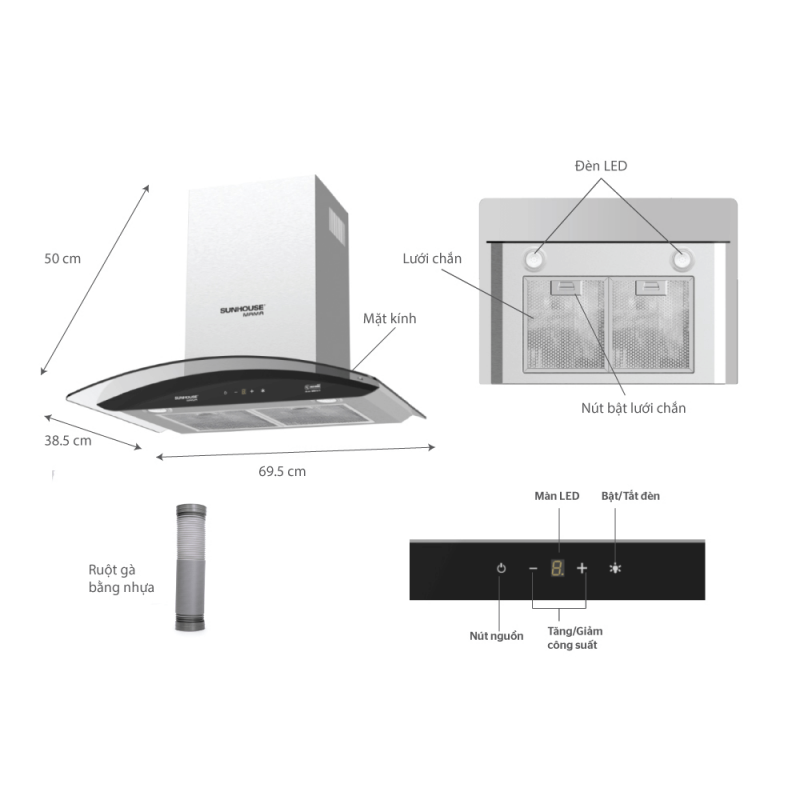 Máy hút mùi Sunhouse MAMA MMB6682-70