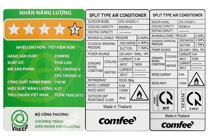 Máy lạnh Comfee CFS-10VDGF-V Inverter 1 chiều 9.500 BTU 1HP
