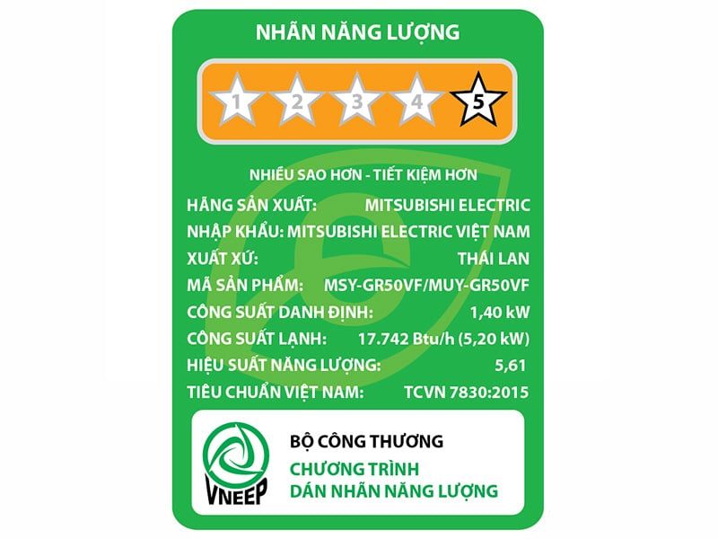 Máy lạnh Mitsubishi Electric MSY-GR50VF Inverter 1 chiều 17.742 BTU  2 HP