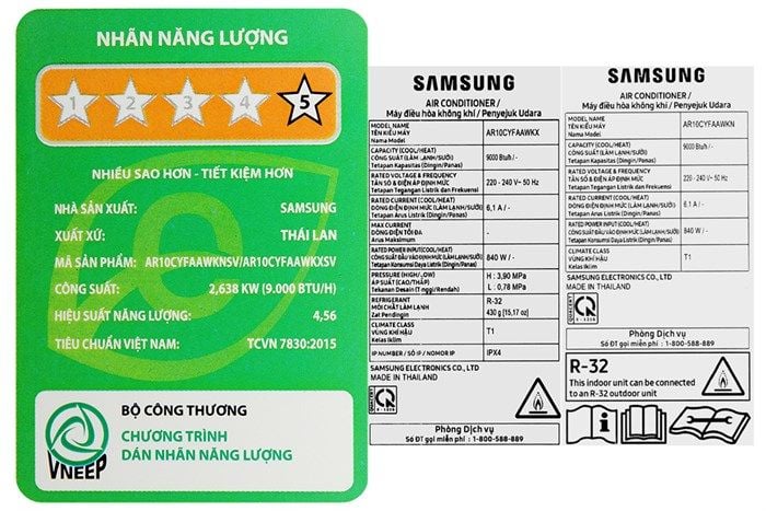 Máy lạnh Samsung AR10CYFAAWKNSV Wind-Free Inverter 1 chiều 9.000 BTU 1HP