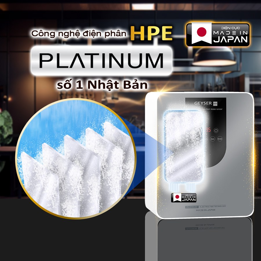 Máy lọc nước ion kiềm giàu hydro Geyser Ecotar 9 Pro