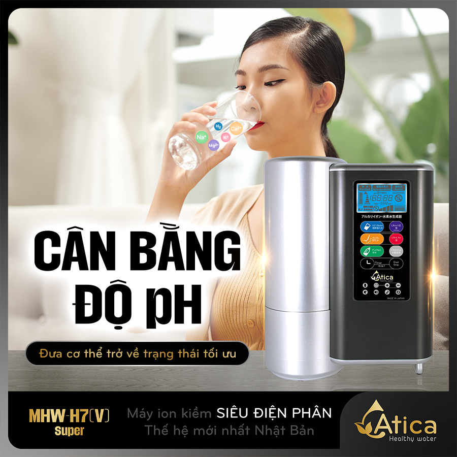 Máy lọc nước ion kiềm siêu điên phân Atica Super MHW-H7(V)