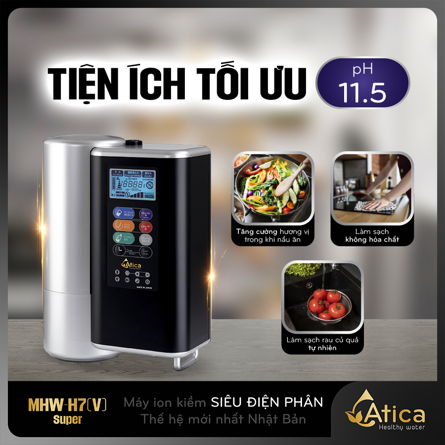 Máy lọc nước ion kiềm siêu điên phân Atica Super MHW-H7(V)