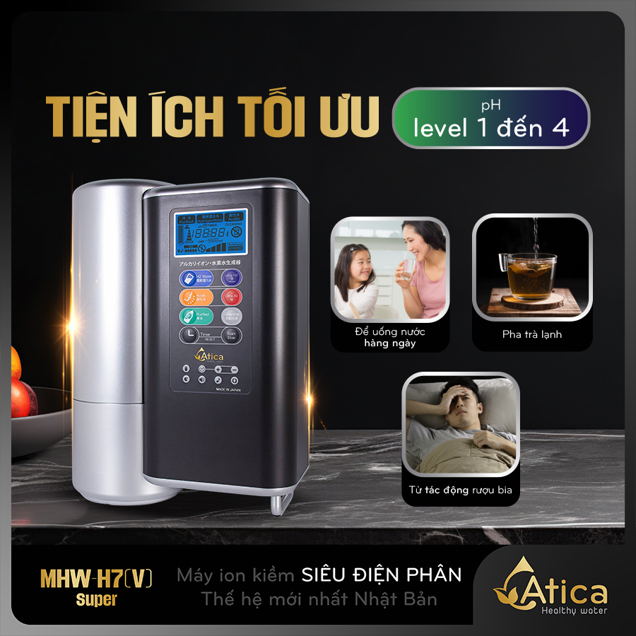 Máy lọc nước ion kiềm siêu điên phân Atica Super MHW-H7(V)