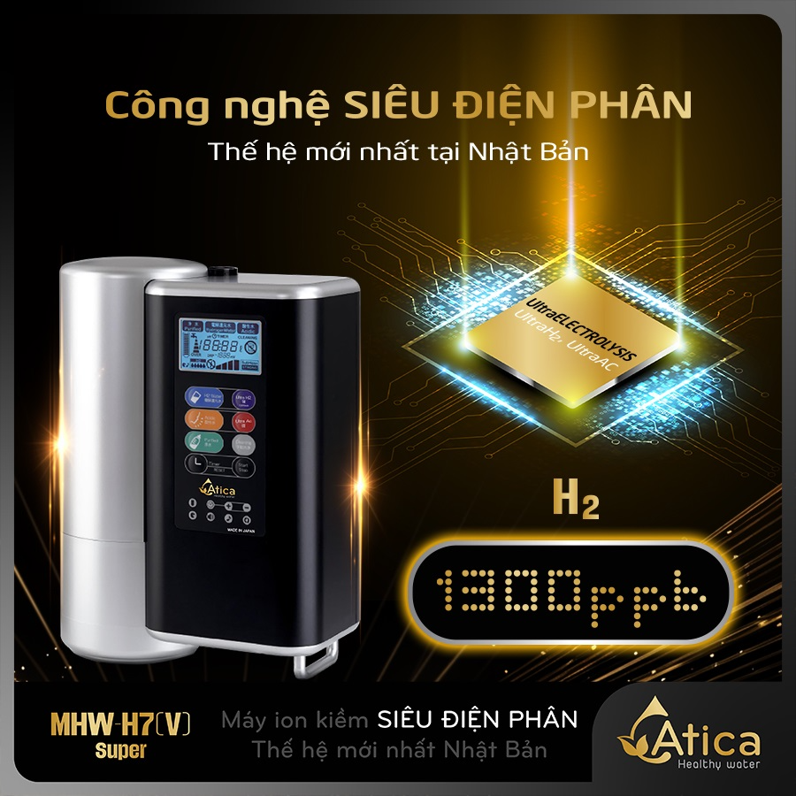 Máy lọc nước ion kiềm siêu điên phân Atica Super MHW-H7(V)