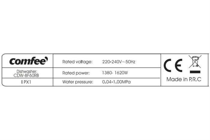 Máy rửa chén độc lập Comfee CDW-8F60RB 10 bộ
