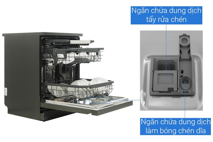 Máy rửa chén LG LDT14BLA4 TrueSteam màu đen