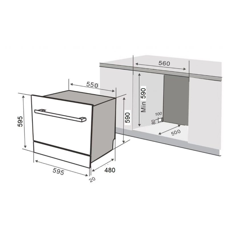 Máy rửa chén KAFF KF-BISW800