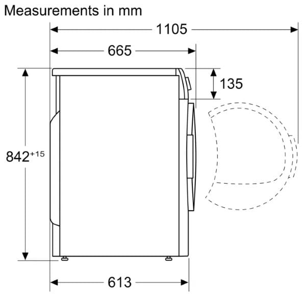 Máy sấy bơm nhiệt Bosch WTR85V00SG 8kg Series 4