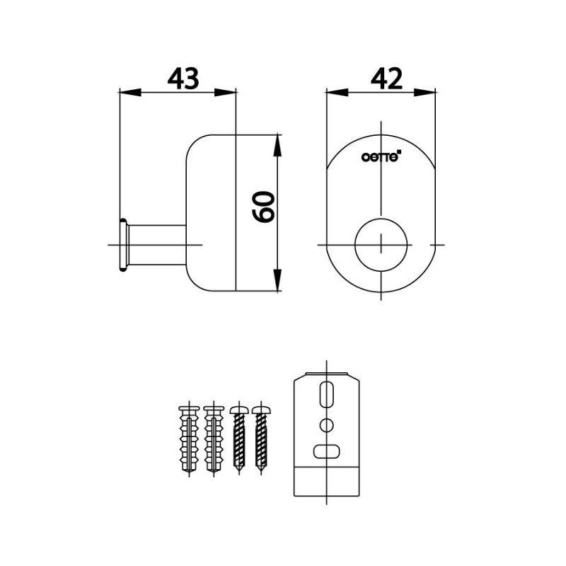 Móc Áo Đơn Cotto CT0126(HM)