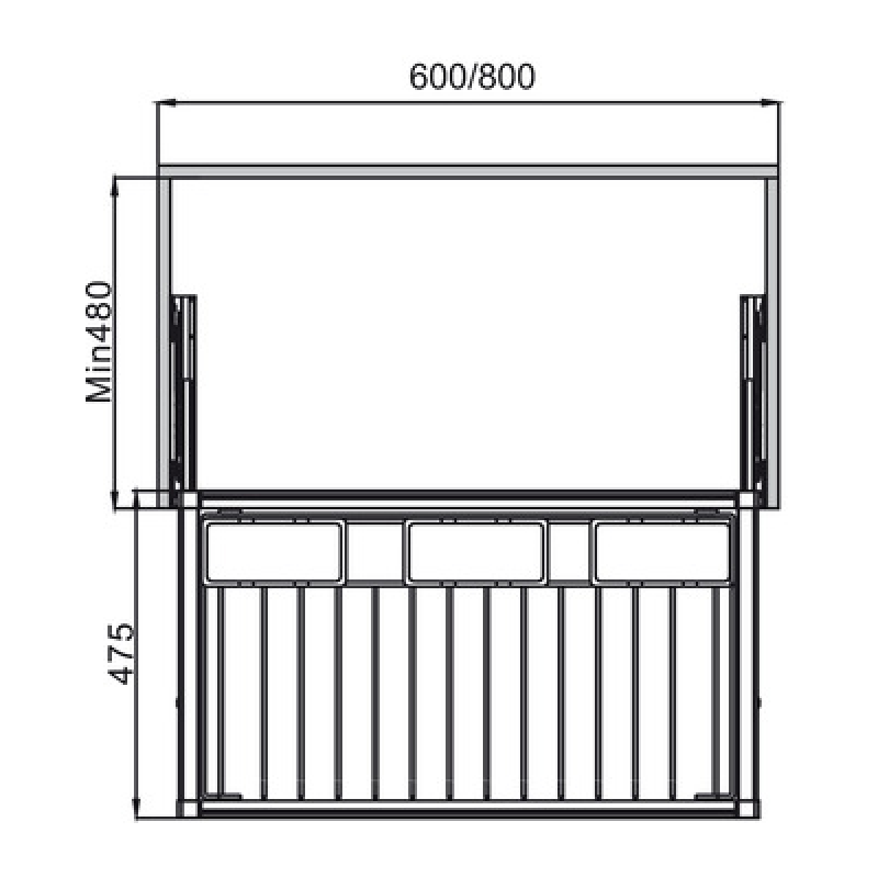 Móc treo quần với hộp nhựa Hafele 800mm màu nâu 807.95.113