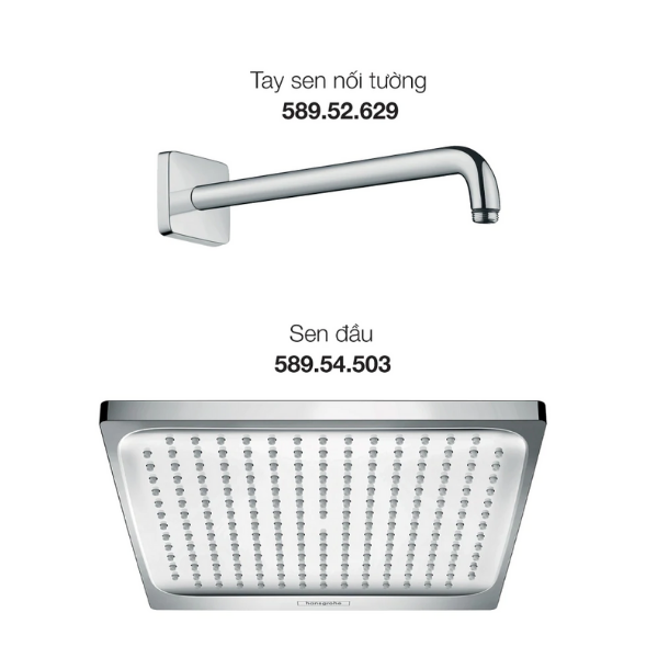 Trọn bộ sen đầu gắn tường Raindance Crometta E Hansgrohe 589.52.675