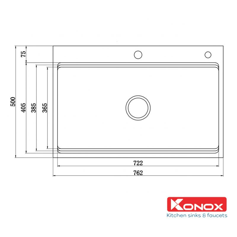 Chậu rửa bát Konox Workstation Sink – Topmount Sink KN7650TS