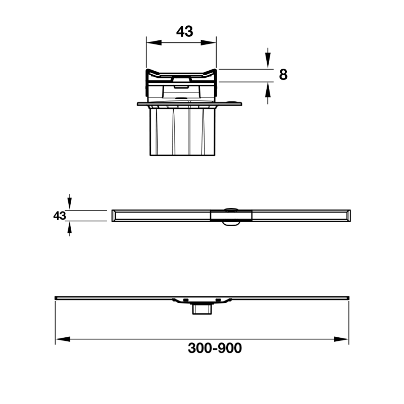 Nắp che rãnh thoát sàn Cleanline20 Geberit 588.53.925