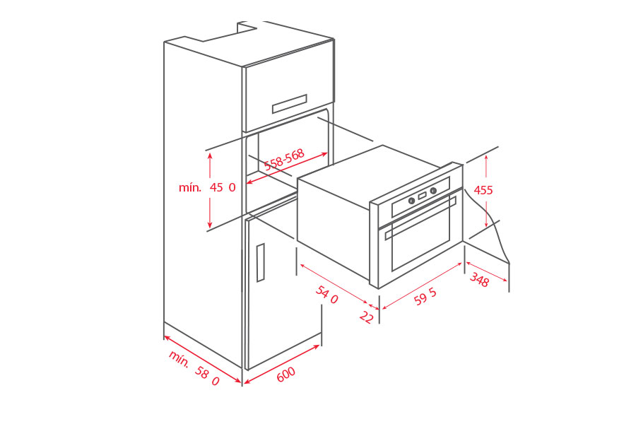 Thông số về kích thước sản phẩm lò nướng HKL 840 41591040