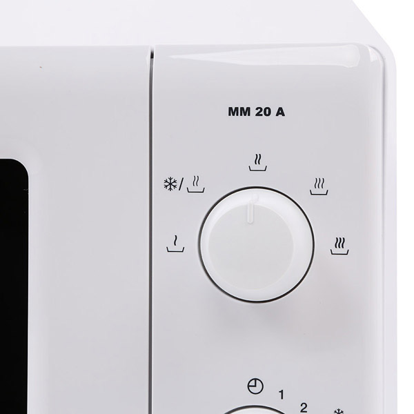 5 cấp độ vi sóng và chức năng rã đông tiện lợi của lò vi sóng MM 20 A BLANCO 40590360