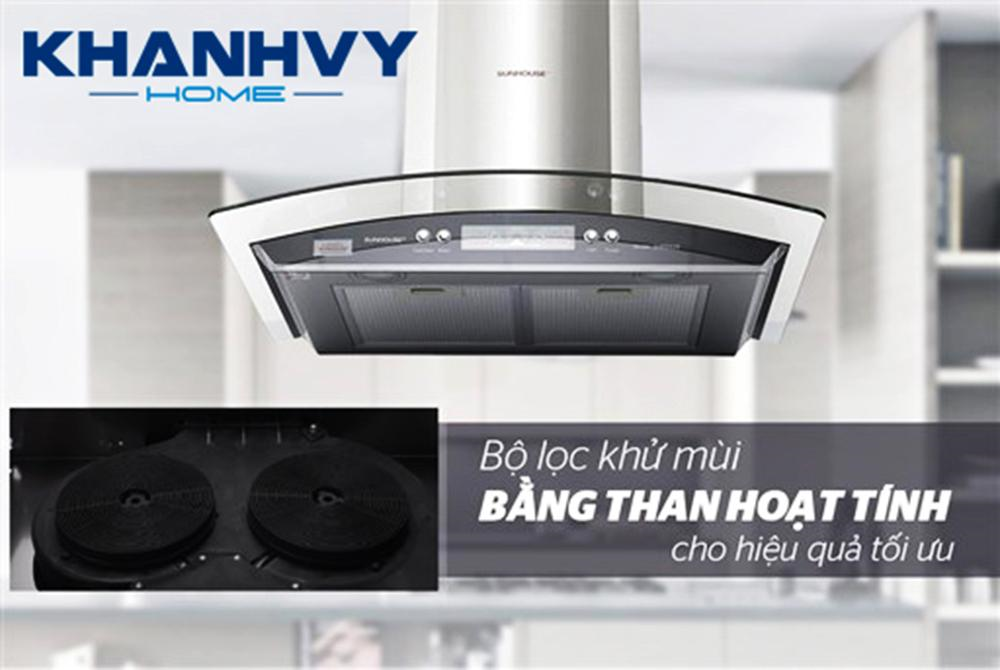 Máy hút mùi Sunhouse bộ lọc than hoạt tính