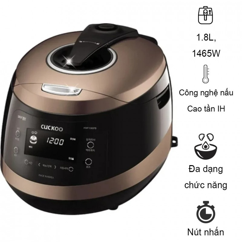 Nồi cơm điện tử áp suất Cuckoo CRP-HWF1000F/BKBRVN