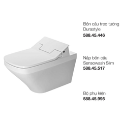 Bồn cầu treo tường Durastyle với nắp Sensowash Duravit 588.45.385