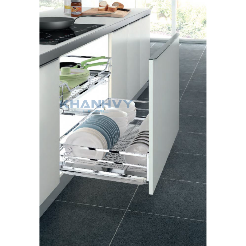 Rổ xoong nồi diamond ray giảm chấn bắt mặt hộc inox 304 Higold 303512