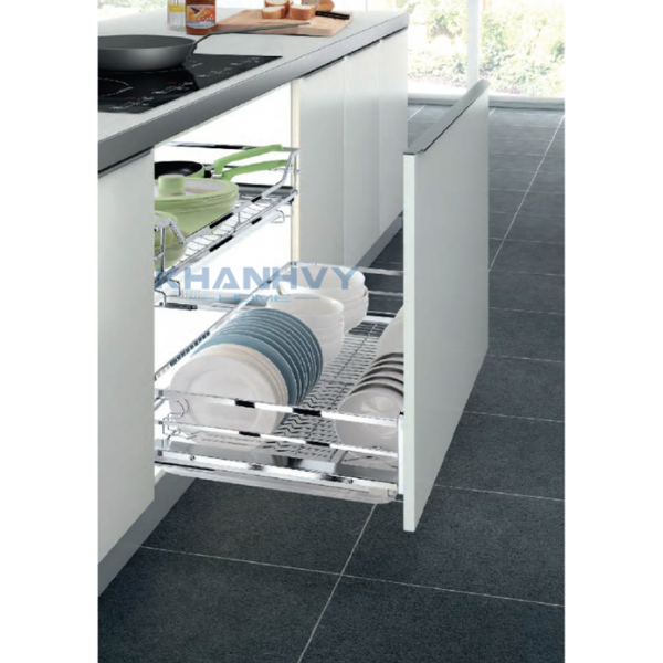 Rổ xoong nồi diamond ray giảm chấn bắt mặt hộc inox 304 Higold 303515