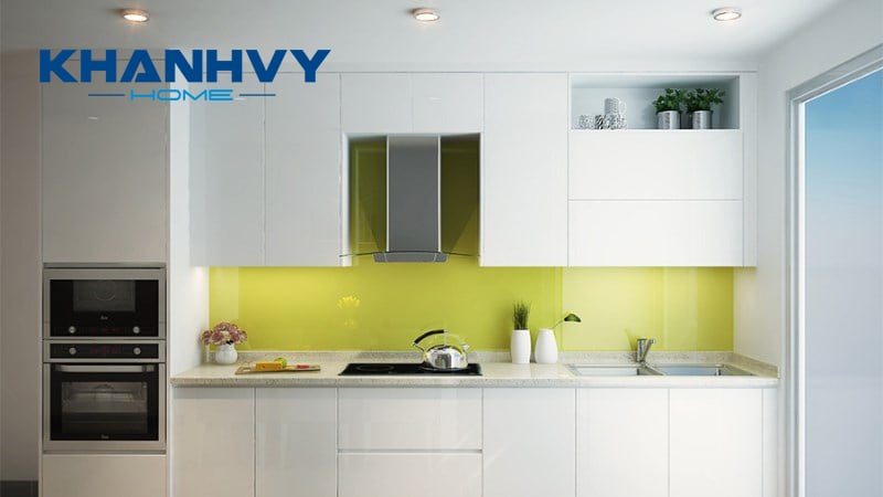 Bếp và chậu rửa thẳng hàng