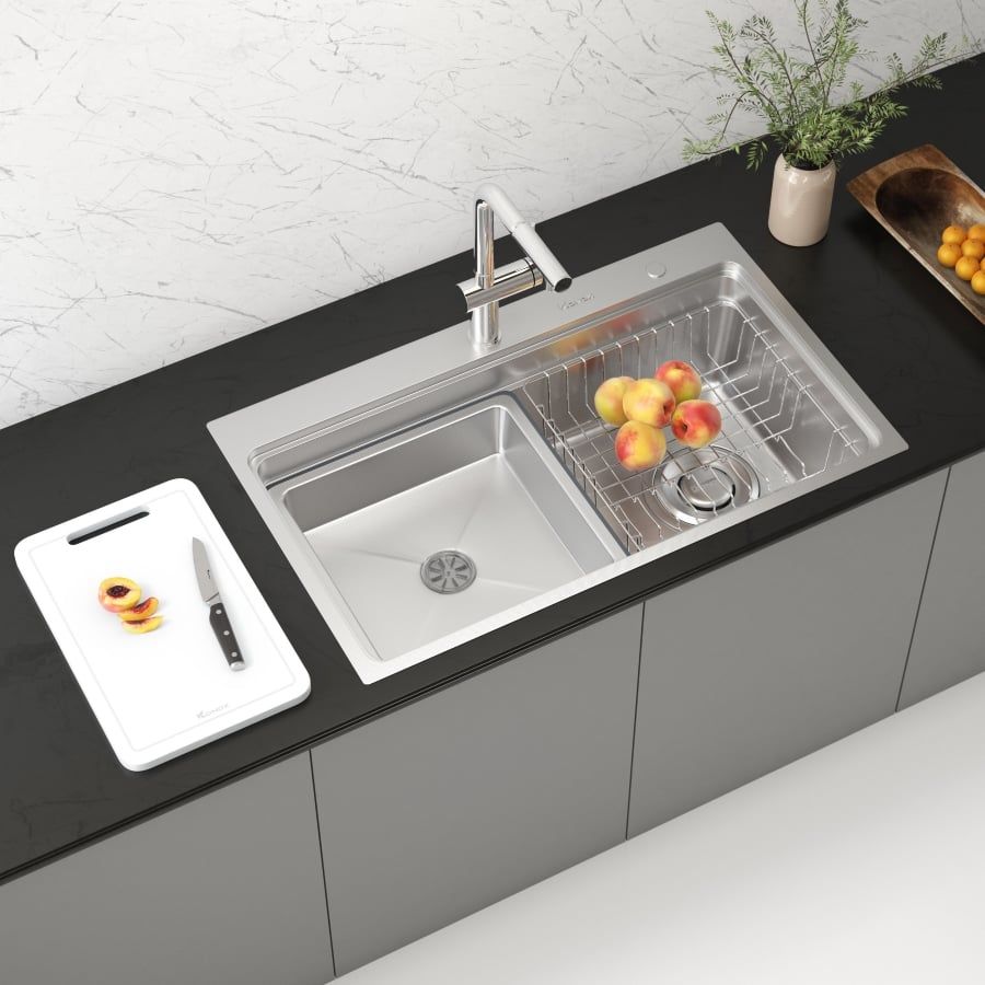 Chậu rửa bát Konox KN8048TS Dekor 1 hố chống xước Workstation Sink