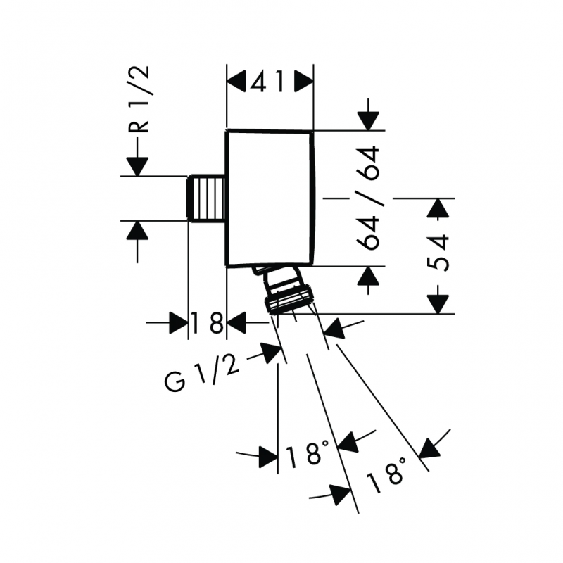 Phụ kiện cấp nước cho sen tay Hansgrohe - 27414000 589.50.706