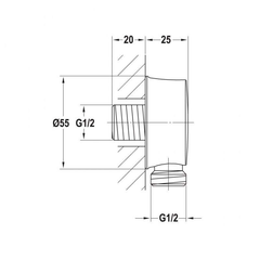 Phụ kiện cấp nước sen tay Kyoto Hafele 589.35.100
