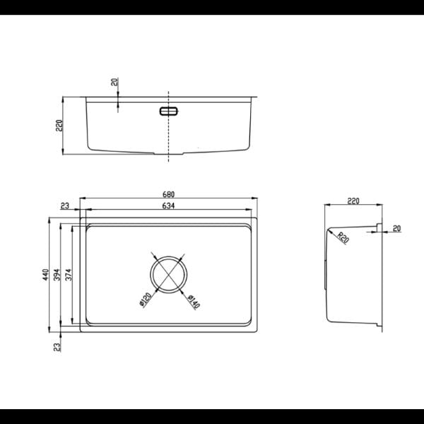 Chậu rửa chén chống xước Luxusspüle Maadela MDS-6844FSU Edersee