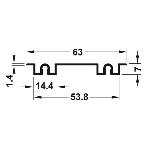 Ray đôi âm dưới màu bạc Hafele 403.78.960