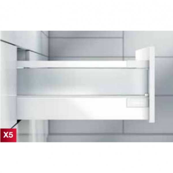Ray hộp giảm chấn Blum X5 màu xám 50kg 551.23.254