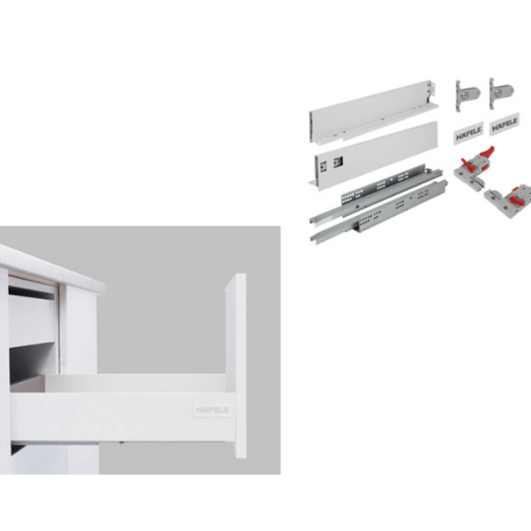 Ray hộp Hafele S1 chức năng giảm chấn màu trắng 552.49.716