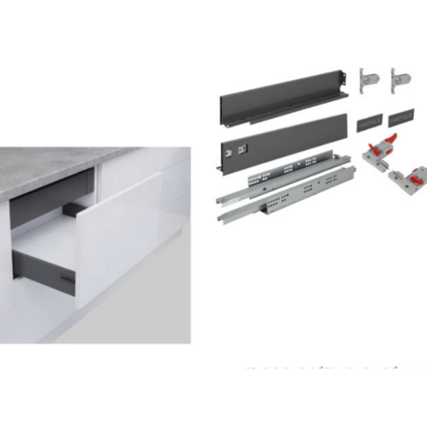 Ray hộp Hafele S1 chức năng giảm chấn Màu Xám 552.55.300