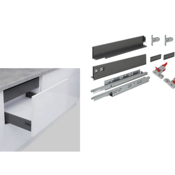 Ray hộp Hafele S1 chức năng nhấn mở màu xám 552.35.335