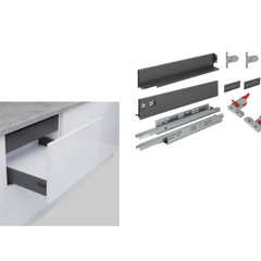 Ray hộp Hafele S1 chức năng nhấn mở màu xám 552.35.335