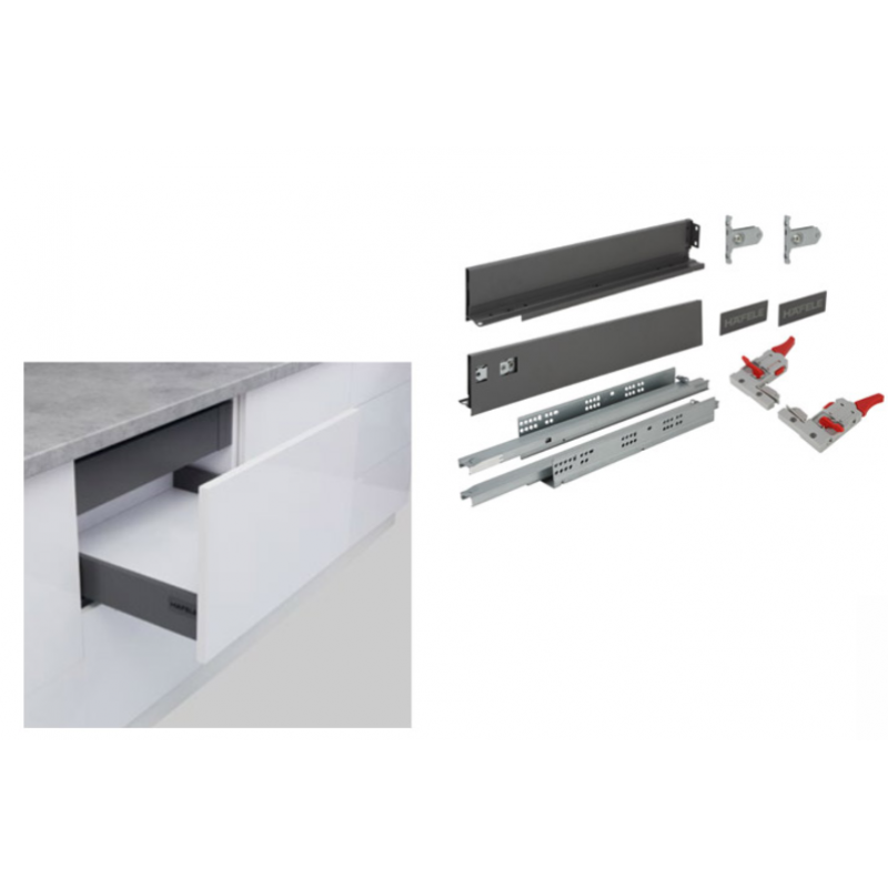 Ray hộp Hafele S1 chức năng nhấn mở màu xám 552.35.335