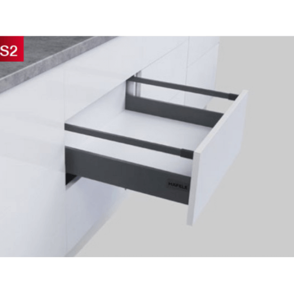 Ray hộp Hafele S2 chức năng giảm chấn màu xám 552.55.306