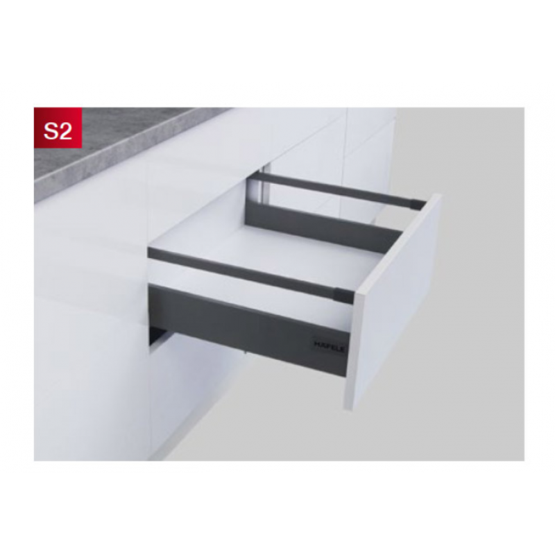 Ray hộp Hafele S2 chức năng nhấn mở màu xám 552.55.316