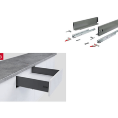 Ray hộp Hafele S3 chức năng giảm chấn màu xám 552.49.335