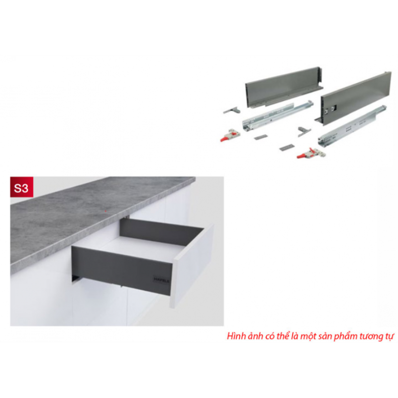 Ray hộp Hafele S3 chức năng giảm chấn Màu Xám 552.55.301