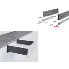 Ray hộp Hafele S3 chức năng giảm chấn Màu Xám 552.55.301
