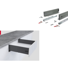 Ray hộp Hafele S3 chức năng nhấn mở màu xám 552.35.345