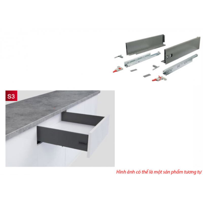 Ray hộp Hafele S3 chức năng nhấn mở Màu Xám 552.55.304