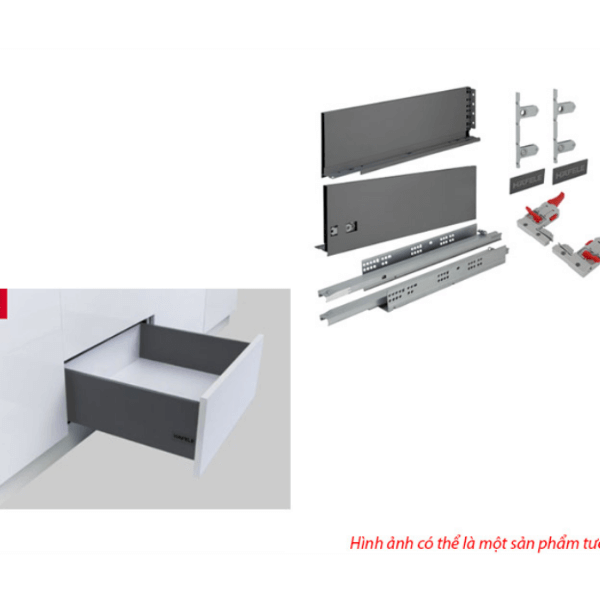 Ray hộp Hafele S4 chức năng giảm chấn màu xám 552.55.302