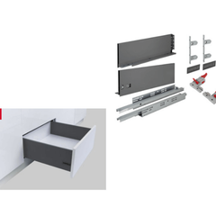 Ray hộp Hafele S4 chức năng nhấn mở màu xám 552.35.355